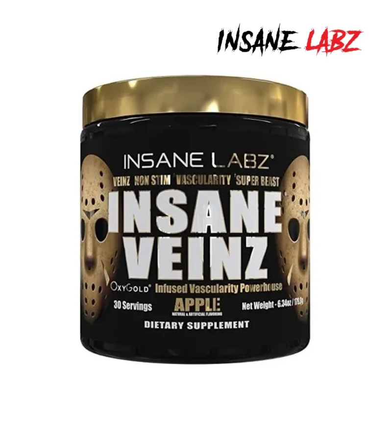Insane Labz Insane Veinz Gold 30 porciones suplemento pre entrenamiento para bombeo muscular.