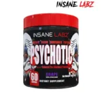 Insane Labz Psychotic 60 porciones sabor grape pre entrenamiento en polvo.