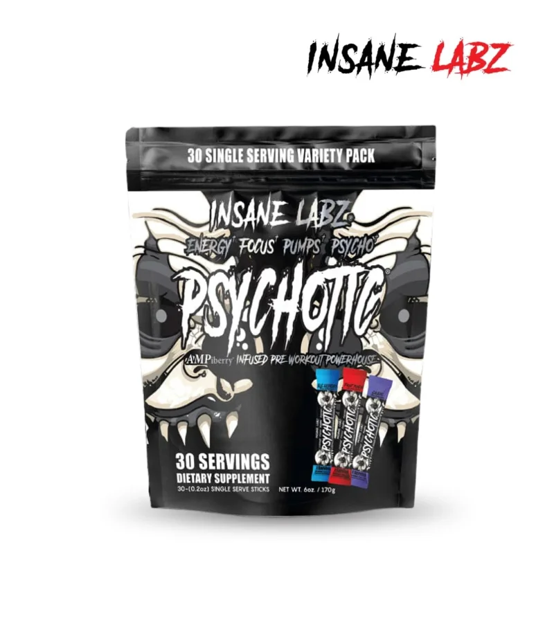 Insane Labz Psychotic Black 30 sticks pre entrenamiento en sobres individuales